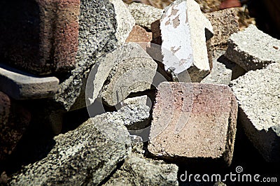 Pile of cement bricks and pavers Stock Photo