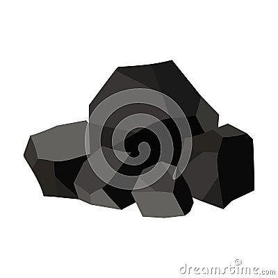 Pile of charcoal, graphite coal. Vector Illustration