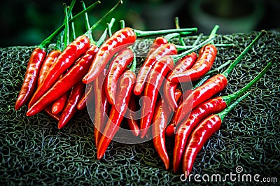 Pile of chilli background Stock Photo