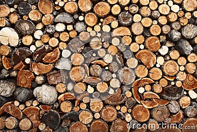 Pile of chopped fire wood Stock Photo