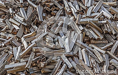 Pile Of Chopped Wood Stock Photo