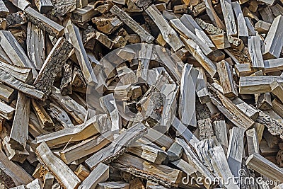 Pile Of Chopped Wood Stock Photo