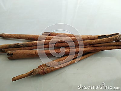 A pile of cinnamon as background Stock Photo