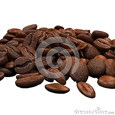 Pile Of Coffee Beans - 3D rendering Stock Photo