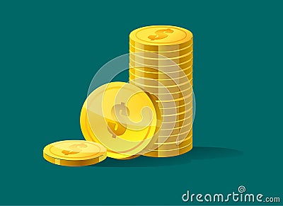 Pile of coins Vector Illustration