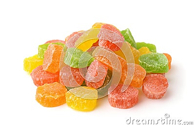 Pile of colorful candied dried fruits Stock Photo