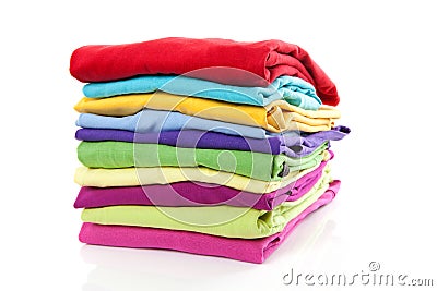 Pile of colorful clothes Stock Photo