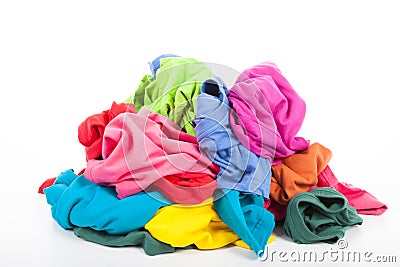 Pile of colorful clothes Stock Photo