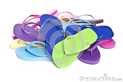 Pile of Colorful Flip Flops #2 Stock Photo