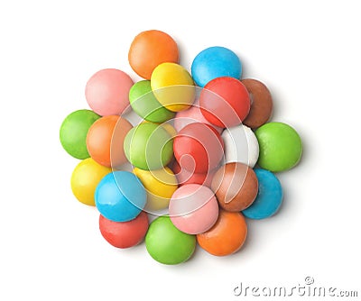 Pile of colorful glazed button candies Stock Photo