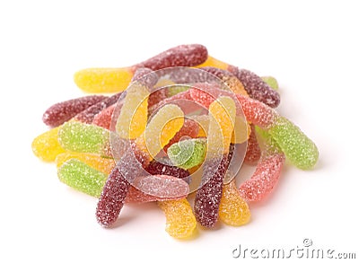 Pile of colorful gummy worms Stock Photo