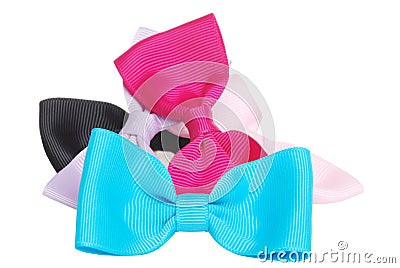 Pile of colorful hair bows Stock Photo