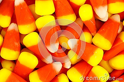 Pile of colorful Halloween candy corn Stock Photo