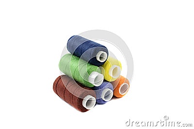 A pile of colorful threads Stock Photo