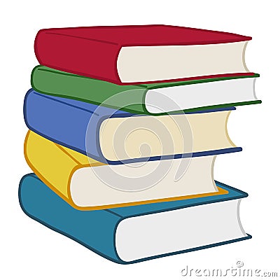 Pile of colourful hardcover books Vector Illustration