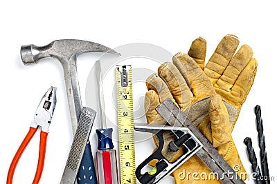 Pile of Construction Tools Stock Photo