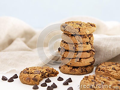 Pile cookies bitten cookie . High quality and resolution beautiful photo concept Stock Photo