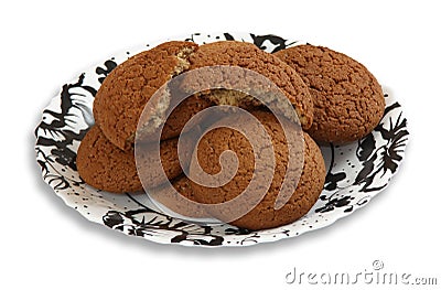 Pile cookies on a dish Stock Photo