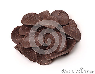 Pile of cripsy chocolate chips Stock Photo