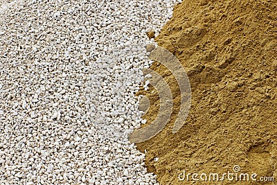 Pile of crushed stone and sand Stock Photo