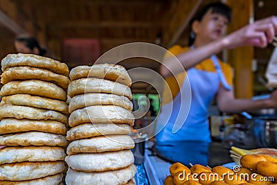 Delicious bakery products for sale in China Editorial Stock Photo