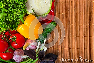Pile of delicious useful vegetables Stock Photo