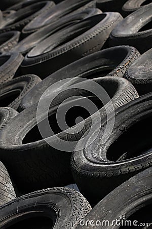 Pile of discarded tyres (2) Stock Photo