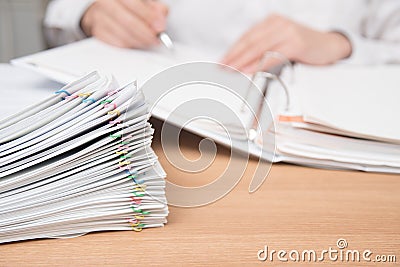 A pile of documents with the man Stock Photo