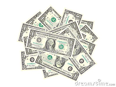 Pile of dollars Stock Photo