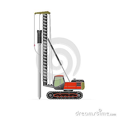 Pile driver Vector Illustration