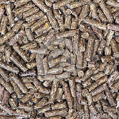 Pile of dry grass pellets Stock Photo