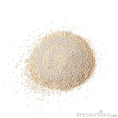 Pile of dry yeast isolated Stock Photo