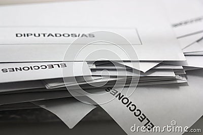 Pile of electoral envelopes for national elections Editorial Stock Photo