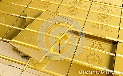 Pile of Fine Gold Stock Photo