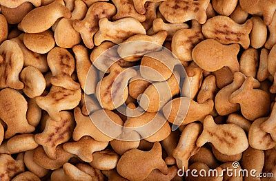 Pile of fish-shaped cookies Stock Photo