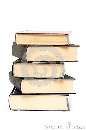 Pile of five books Stock Photo