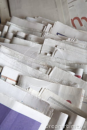 A pile of fold newspapers Stock Photo