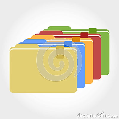 Pile of Folders Icon Vector Illustration