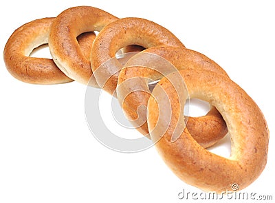 Pile of fresh bagels Stock Photo