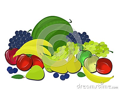 Pile of fruit on a transparent background Stock Photo