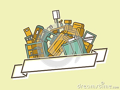 Pile of furniture Vector Illustration