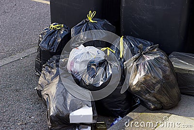 Pile of garbage bags Stock Photo