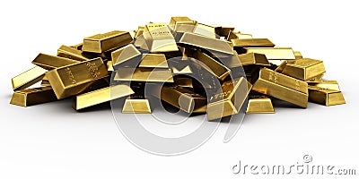 Pile of gold bars Stock Photo