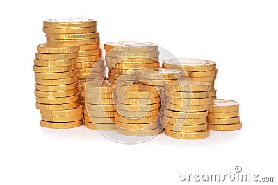 Pile of gold coins Stock Photo