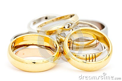 Pile of gold jewelry Stock Photo