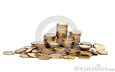 Pile of golden coins Stock Photo