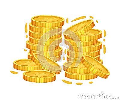 Pile of Golden Coins as Feast of Saint Patrick Symbol Vector Illustration Vector Illustration