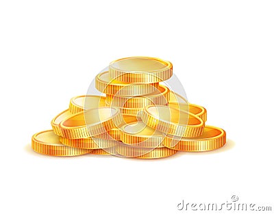 Pile of Golden Coins Vector Illustration Isolated Vector Illustration