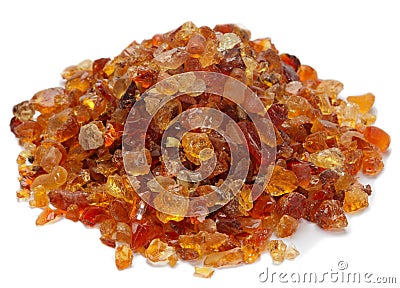 Pile of Gum Arabic over white Stock Photo