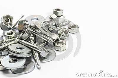 Pile of Hexagon nut and Stock Photo